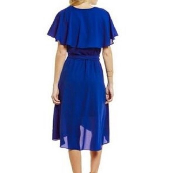 Gianni Bini Royal Blue Wrap Ruffle Dress - Picture 5 of 5